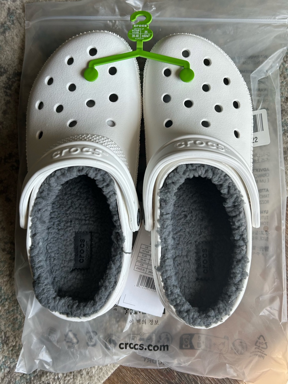 Crocs Classic Lined Clog White/Grey